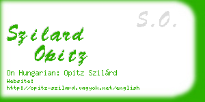 szilard opitz business card